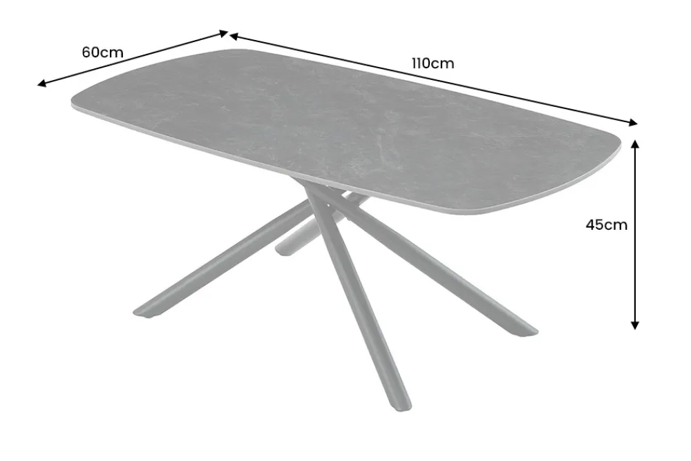 Riess-Ambiente Couchtische & Truhen > Design Couchtisch OSAKA 110cm anthrazit Keramik schwarz Metall mit Sterngestell