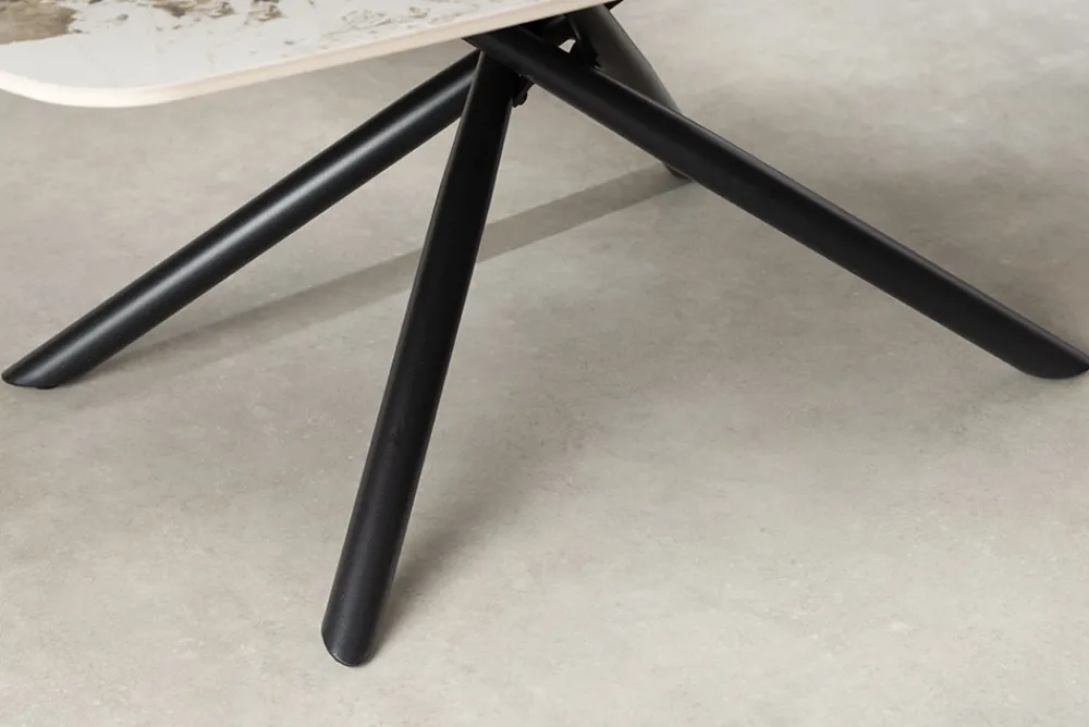 Riess-Ambiente Couchtische & Truhen > Design Couchtisch OSAKA 110cm weiß schwarz Pandora Keramik mit Sterngestell