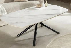 Riess-Ambiente Couchtische & Truhen > Design Couchtisch OSAKA 110cm weiß Keramik schwarz Sterngestell Metall