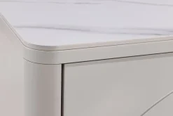 Riess-Ambiente Couchtische & Truhen > Design Couchtisch SAVOY 120cm kaschmir weiß Keramik Marmor mit Schubladen