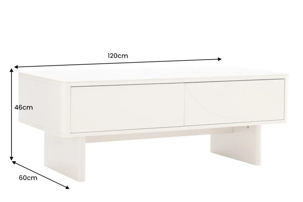 Riess-Ambiente Couchtische & Truhen > Design Couchtisch SAVOY 120cm kaschmir weiß Keramik Marmor mit Schubladen