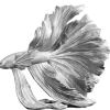 Riess-Ambiente Dekoration > Design Deko Figur Kampffisch CROWNTAIL 35cm silber Betta Fisch Skulptur