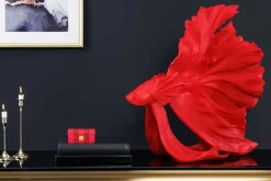 Riess-Ambiente Dekoration > Design Deko Figur Kampffisch CROWNTAIL 65cm rot Betta Fisch Skulptur