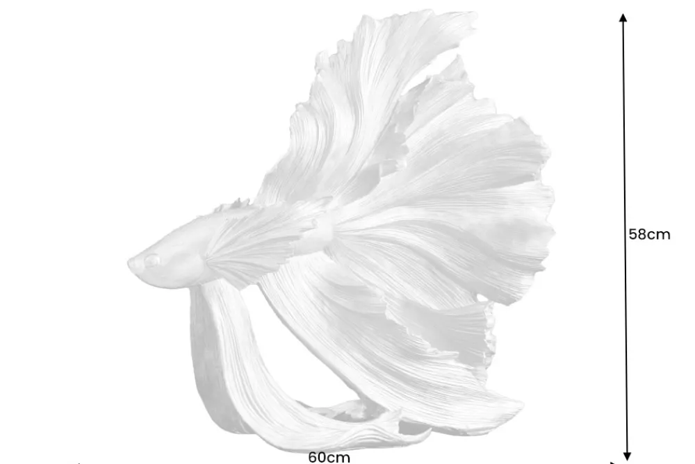 Riess-Ambiente Dekoration > Design Deko Figur Kampffisch CROWNTAIL 65cm rot Betta Fisch Skulptur