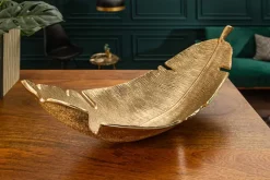Riess-Ambiente Goldene Möbel|Schalen > Design Deko Schale GOLD LEAF 65cm gold Blatt Design Metall Handarbeit