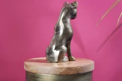 Riess-Ambiente Dekoration > Design Dose PANTHER 20cm gold natur Mangoholz Panther-Figur Metall Dekoration