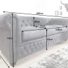 Riess-Ambiente 3-Sitzer Sofa > Design 3er Sofa CHESTERFIELD 200cm antik grau Federkern 3-Sitzer Loungesofa