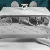 Riess-Ambiente Esstische > Design Esstisch MODERN BAROCK 180cm weiß chrom Glasplatte Marmor Edelstahlbeine