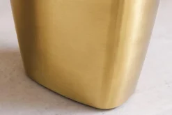 Riess-Ambiente Goldene Möbel|Esstische > Design Esstisch ORGANIC 200cm grau weiß braun Naturstein Marmor Metall brushed gold