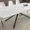 Riess-Ambiente Esstische > Design Esstisch OSAKA 200cm weiß Keramik schwarz Sterngestell Metall