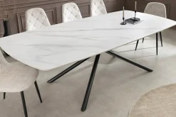 Riess-Ambiente Esstische > Design Esstisch OSAKA 200cm weiß Keramik schwarz Sterngestell Metall