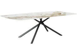 Riess-Ambiente Esstische > Design Esstisch OSAKA 200cm weiß schwarz Pandora Keramik Sterngestell Metall
