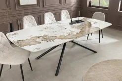 Riess-Ambiente Esstische > Design Esstisch OSAKA 200cm weiß schwarz Pandora Keramik Sterngestell Metall