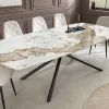 Riess-Ambiente Esstische > Design Esstisch OSAKA 160cm weiß schwarz Pandora Keramik Sterngestell Metall