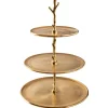 Riess-Ambiente Goldene Möbel|Etageren & Tabletts > Design Etagere ABSTRACT 50cm gold Metall mit drei Etagen