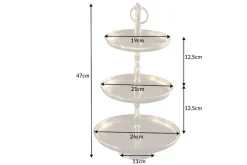 Riess-Ambiente Goldene Möbel|Etageren & Tabletts > Design Etagere ORIENT 50cm gold im Wild Hammerschlag mit drei Etagen