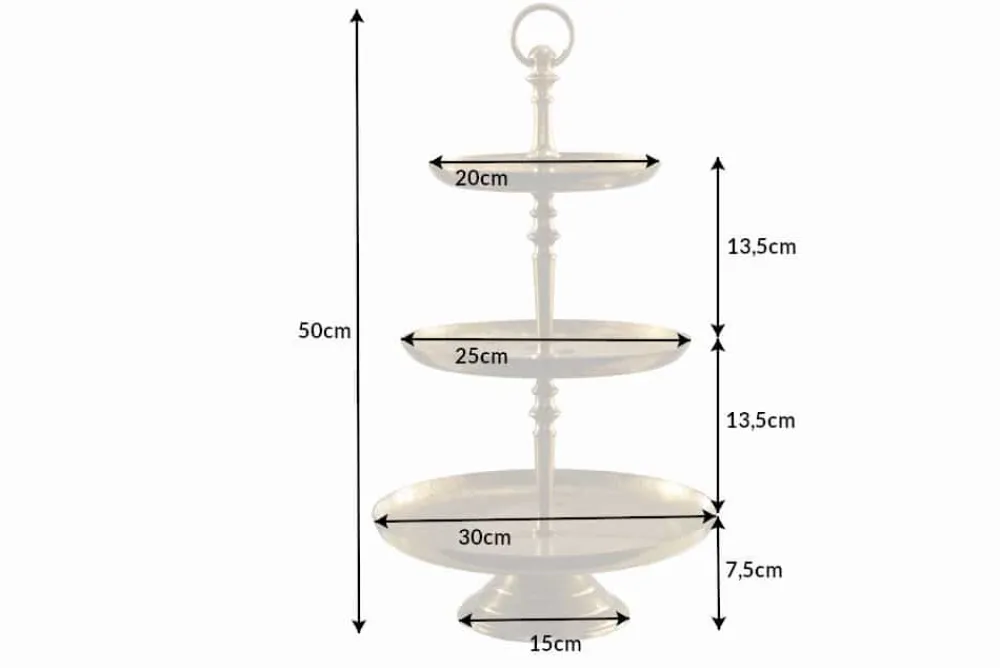 Riess-Ambiente Goldene Möbel|Etageren & Tabletts > Design Etagere ORIENT 50cm gold im Wild Hammerschlag mit drei Etagen