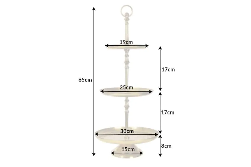 Riess-Ambiente Goldene Möbel|Etageren & Tabletts > Design Etagere ORIENT 65cm gold im Wild Hammerschlag mit drei Etagen