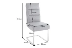 Riess-Ambiente Freischwinger|Industrial Loft > Design Freischwinger Stuhl COMFORT vintage grau mit Edelstahl-Gestell
