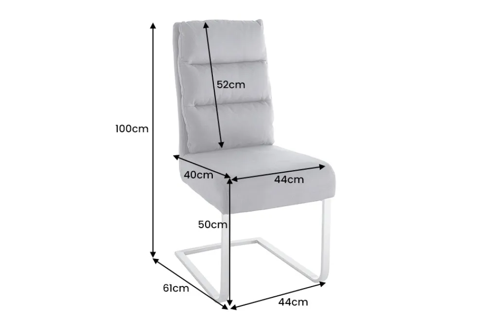 Riess-Ambiente Freischwinger|Industrial Loft > Design Freischwinger Stuhl COMFORT vintage grau mit Edelstahl-Gestell