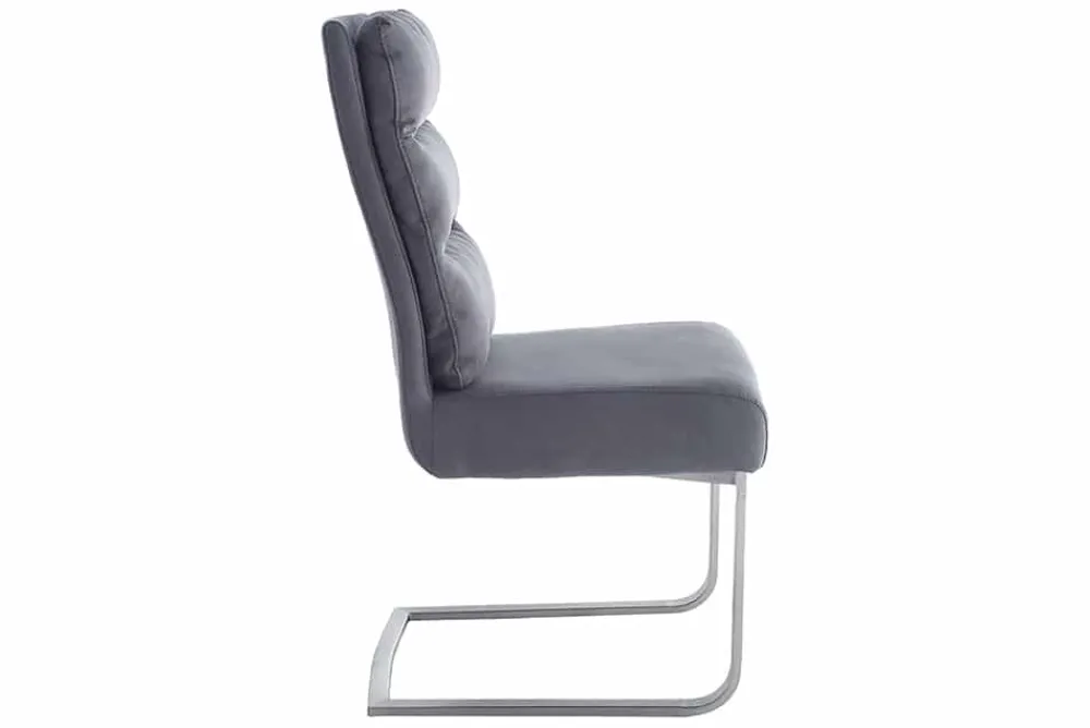 Riess-Ambiente Freischwinger|Industrial Loft > Design Freischwinger Stuhl COMFORT vintage grau mit Edelstahl-Gestell