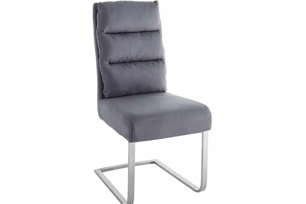 Riess-Ambiente Freischwinger|Industrial Loft > Design Freischwinger Stuhl COMFORT vintage grau mit Edelstahl-Gestell