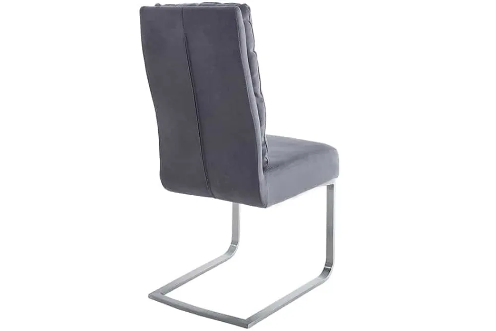 Riess-Ambiente Freischwinger|Industrial Loft > Design Freischwinger Stuhl COMFORT vintage grau mit Edelstahl-Gestell