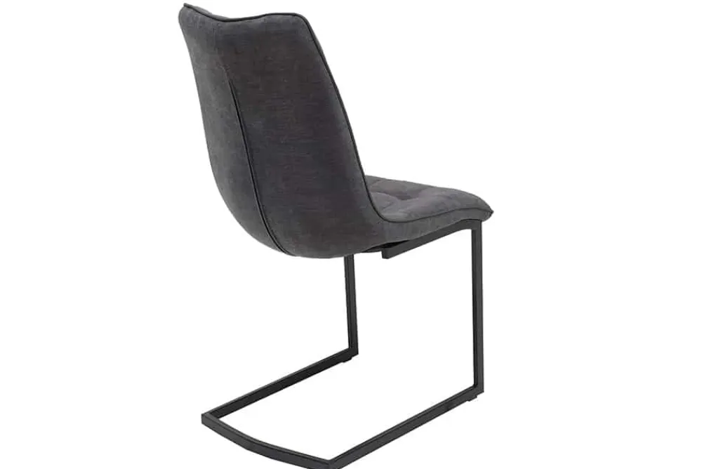 Riess-Ambiente Freischwinger|Industrial Loft > Design Freischwinger Stuhl MIAMI dunkelgrau Metallgestell matt schwarz