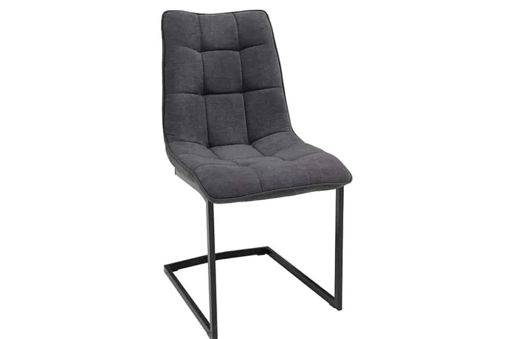 Riess-Ambiente Freischwinger|Industrial Loft > Design Freischwinger Stuhl MIAMI dunkelgrau Metallgestell matt schwarz