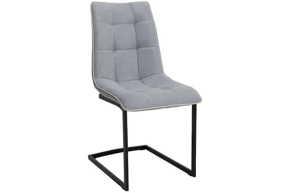 Riess-Ambiente Freischwinger|Industrial Loft > Design Freischwinger Stuhl MIAMI hellgrau Metallgestell matt schwarz