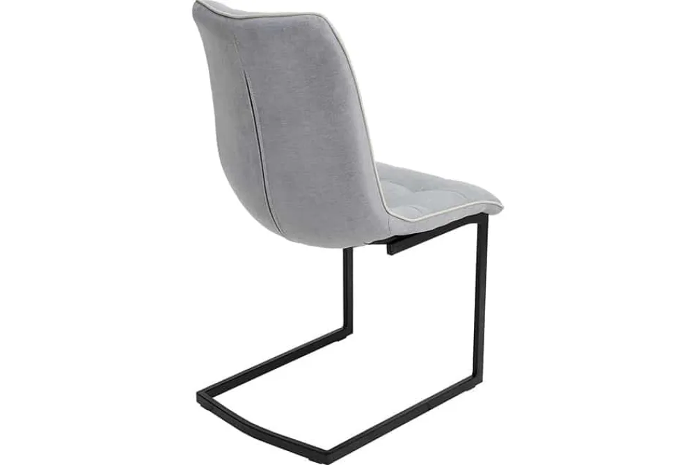 Riess-Ambiente Freischwinger|Industrial Loft > Design Freischwinger Stuhl MIAMI hellgrau Metallgestell matt schwarz
