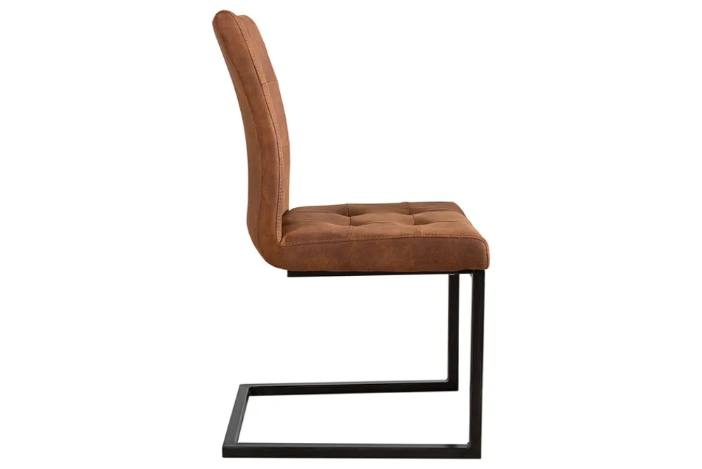 Riess-Ambiente Freischwinger|Industrial Loft > Design Freischwinger Stuhl OXFORD vintage braun Gestell Eisen