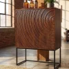 Riess-Ambiente Mehr...|Massivholzschränke > Design Highboard ORBIT 120cm braun Mangoholz mit 3D-Front schwarz Metall