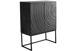 Riess-Ambiente Mehr...|Massivholzschränke > Design Highboard ORBIT 120cm schwarz Mangoholz mit 3D-Front Metall