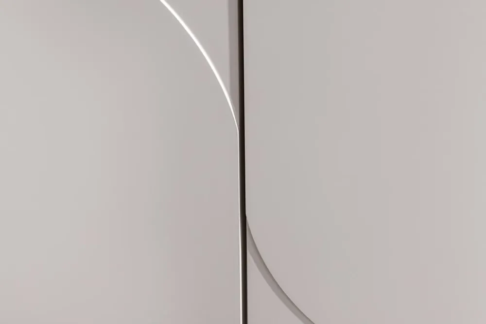 Riess-Ambiente Highboards > Design Highboard SAVOY 130cm kaschmir weiß Marmor Keramik mit Stauraum und 3D-Front