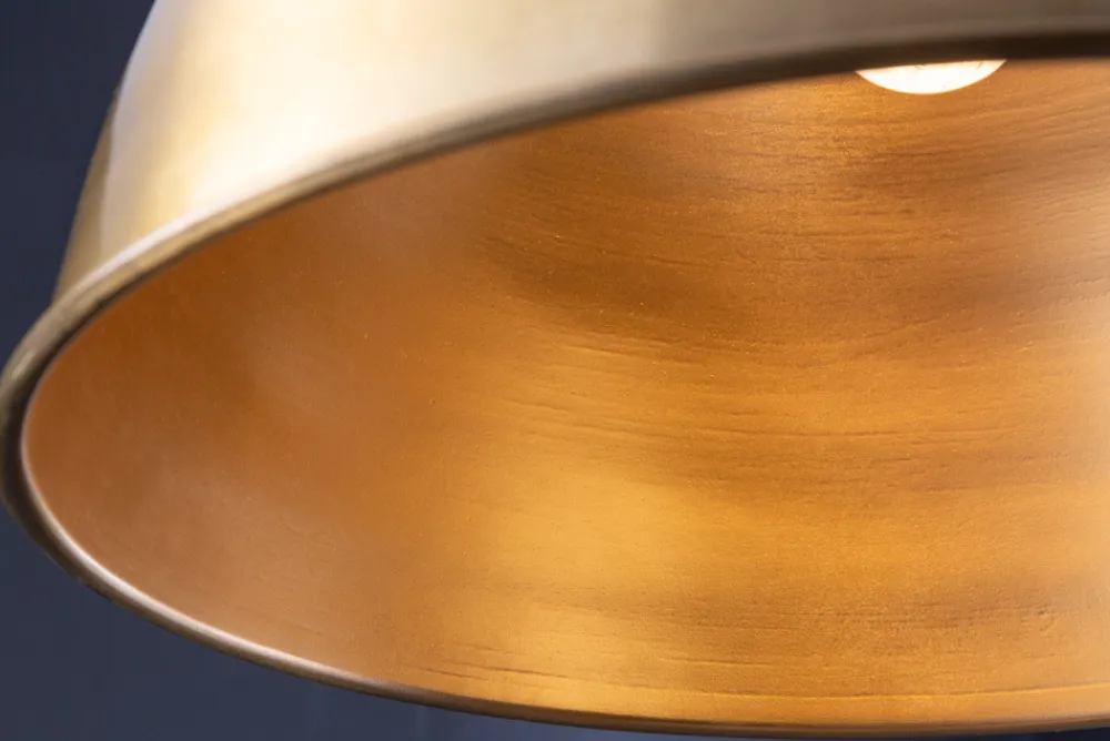 Riess-Ambiente Goldene Möbel|Hängelampen > Design Hängelampe INDUSTRIAL 45cm gold Metall rund Pendelleuchte höhenverstellbar