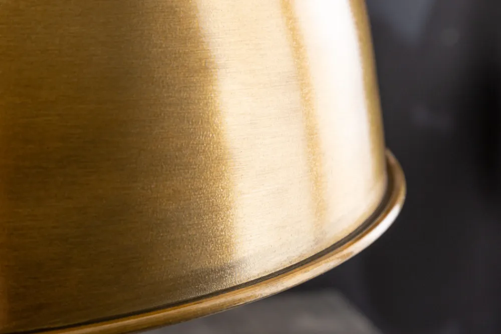 Riess-Ambiente Goldene Möbel|Hängelampen > Design Hängelampe INDUSTRIAL 45cm gold Metall rund Pendelleuchte höhenverstellbar