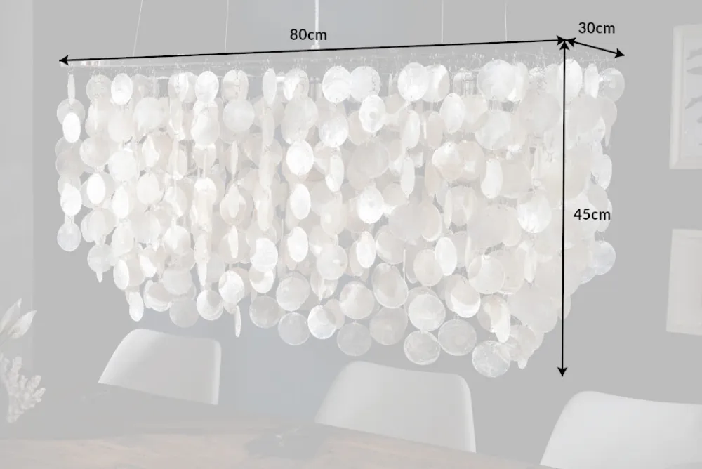 Riess-Ambiente Hängelampen > Design Hängelampe SHELL REFLECTIONS 80cm Muschellampe Perlmutt