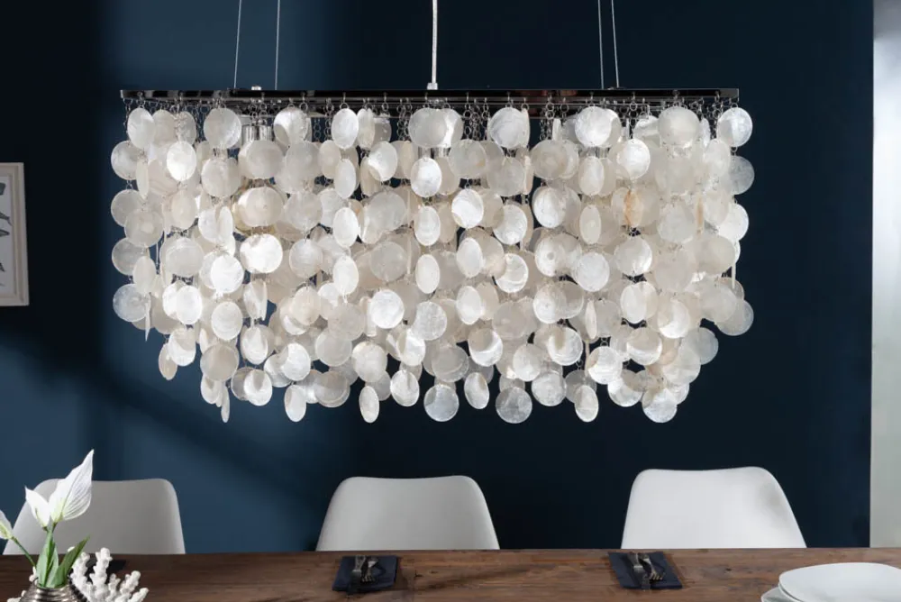 Riess-Ambiente Hängelampen > Design Hängelampe SHELL REFLECTIONS 80cm Muschellampe Perlmutt
