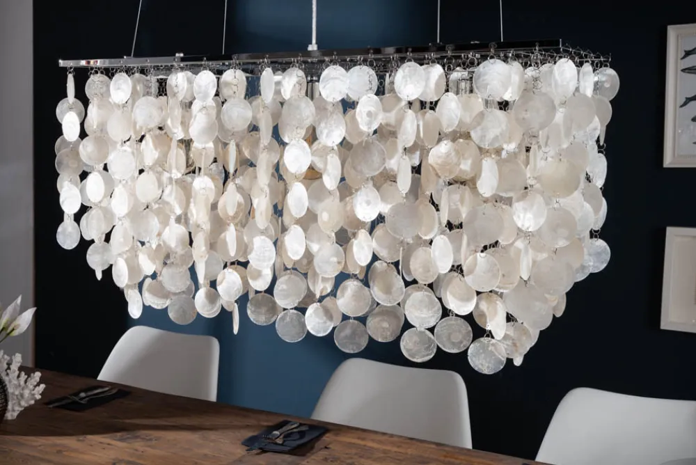 Riess-Ambiente Hängelampen > Design Hängelampe SHELL REFLECTIONS 80cm Muschellampe Perlmutt