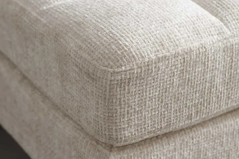 Riess-Ambiente Polsterhocker|Sitzhocker > Design Hocker COZY VELVET 80cm beige Chenille Federkern Holzfüße