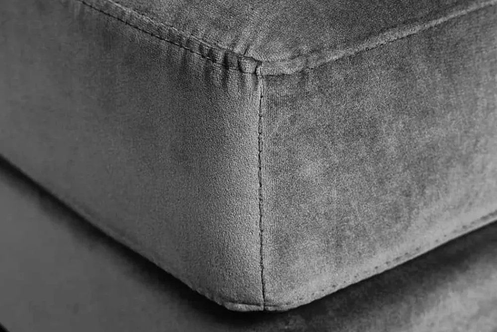 Riess-Ambiente Polsterhocker|Sitzhocker > Design Hocker COZY VELVET 80cm grau Samt goldene Füße