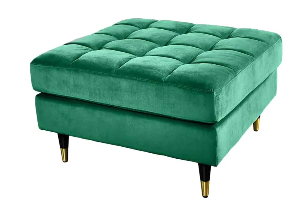 Riess-Ambiente Polsterhocker|Sitzhocker > Design Hocker COZY VELVET 80cm smaragdgrün Samt goldene Füße