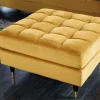 Riess-Ambiente Polsterhocker|Sitzhocker > Design Hocker COZY VELVET 80cm senfgelb gold Samt Metallfüße