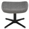 Riess-Ambiente Skandinavisch|Sitzhocker > Design Hocker VOGUE 45cm grau Samt drehbar schwarze Metallbeine Fußhocker