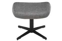 Riess-Ambiente Skandinavisch|Sitzhocker > Design Hocker VOGUE 45cm grau Samt drehbar schwarze Metallbeine Fußhocker