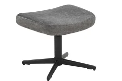Riess-Ambiente Skandinavisch|Sitzhocker > Design Hocker VOGUE 45cm grau Samt drehbar schwarze Metallbeine Fußhocker