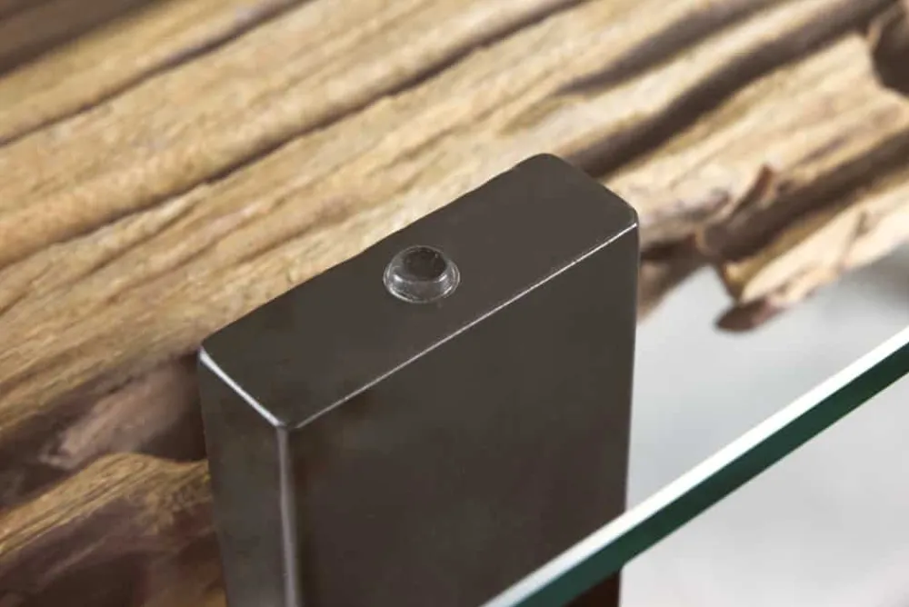 Riess-Ambiente Mehr...|Konsolentische > Design Konsolentisch BARRACUDA 150cm recyceltes Teakholz Glas Industrial