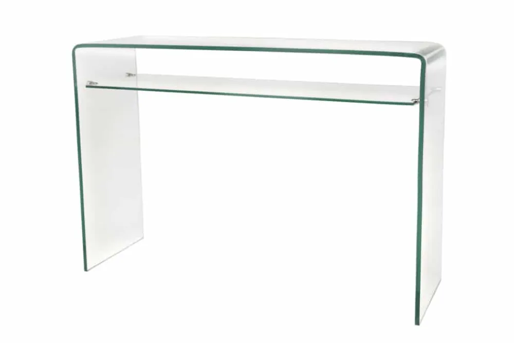 Riess-Ambiente Konsolentische > Design Konsolentisch FANTOME 100cm Glas transparent mit Ablage