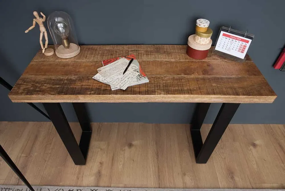 Riess-Ambiente Mehr...|Massivholztische > Design Konsolentisch IRON CRAFT 115cm Mangoholz Eisen Schreibtisch